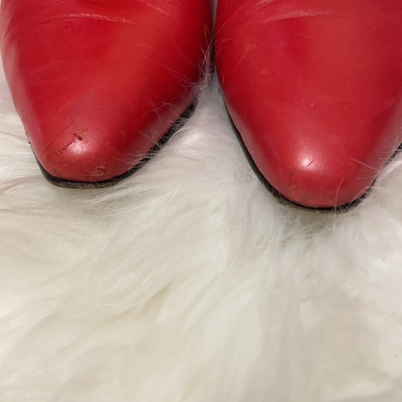 Size 9.5AA Narrow Vintage Nickels Red Pumps A4 - Picture 6 of 6